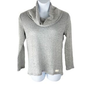 DKNY Soft Gray Cowl Neck High Low Sweater